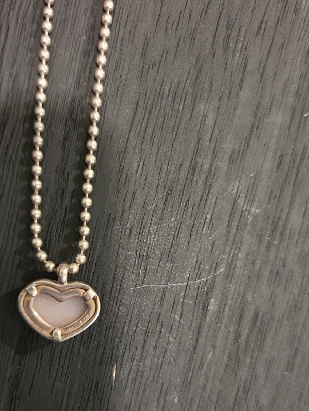 Gucci 9.25 Heart Pendant Necklace in Silver W/Pink 14.5" - Picture 5 of 9